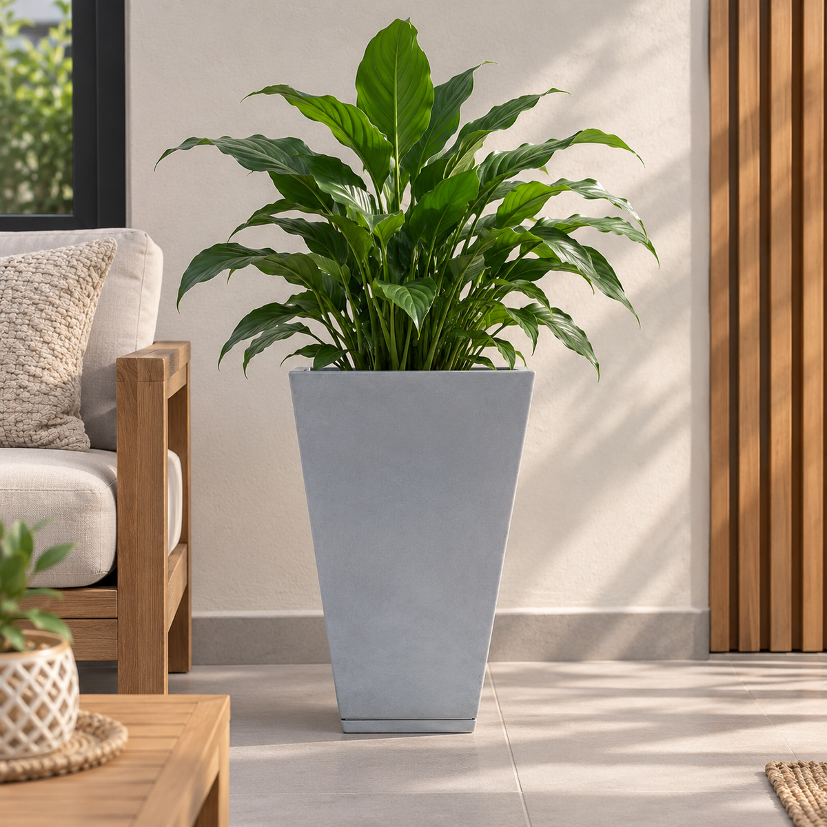 Maceta Ceibos Garden Shop Zurique 32x55 Efecto Marmol