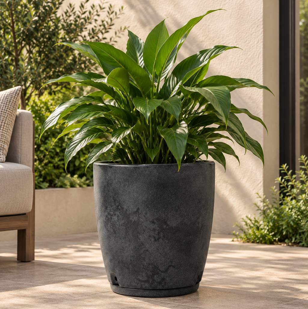 Maceta Amsterda 27x28 Efecto Marmol