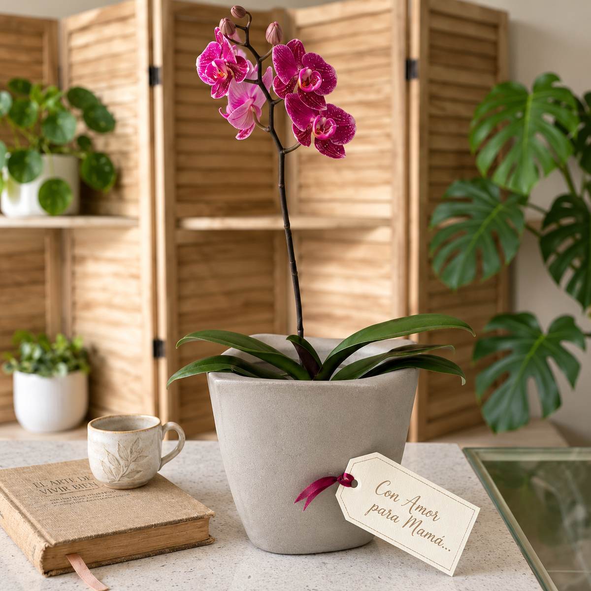 Orquidea Phalaenopsys + Maceta Tryas