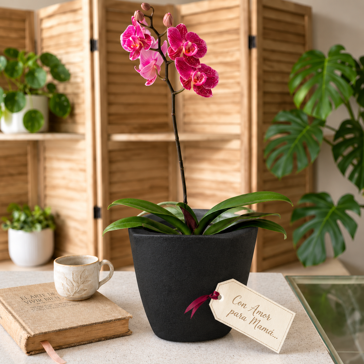 Orquidea Phalaenopsys + Maceta Tryas