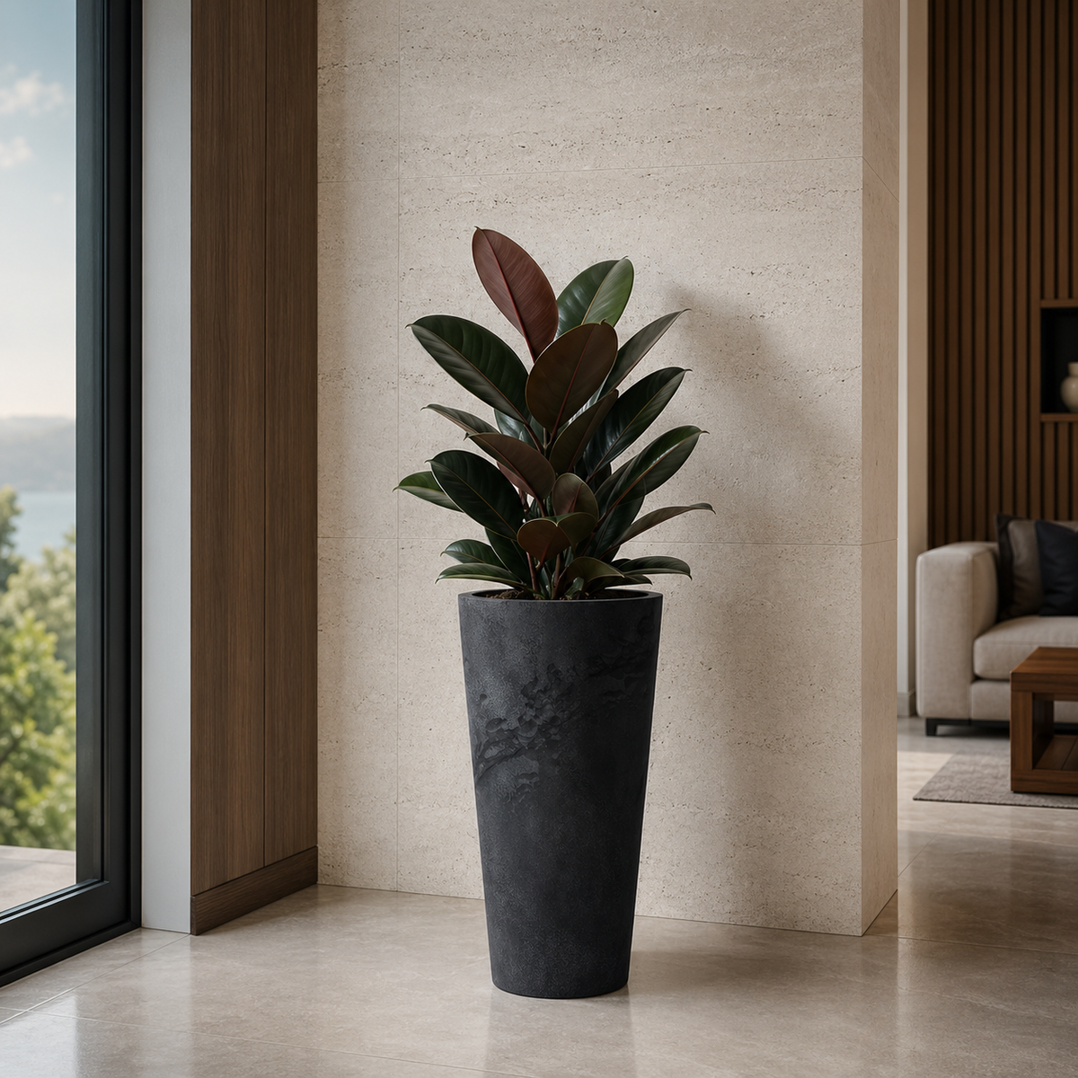 Maceta Alcantara 27x75 Efecto Marmol